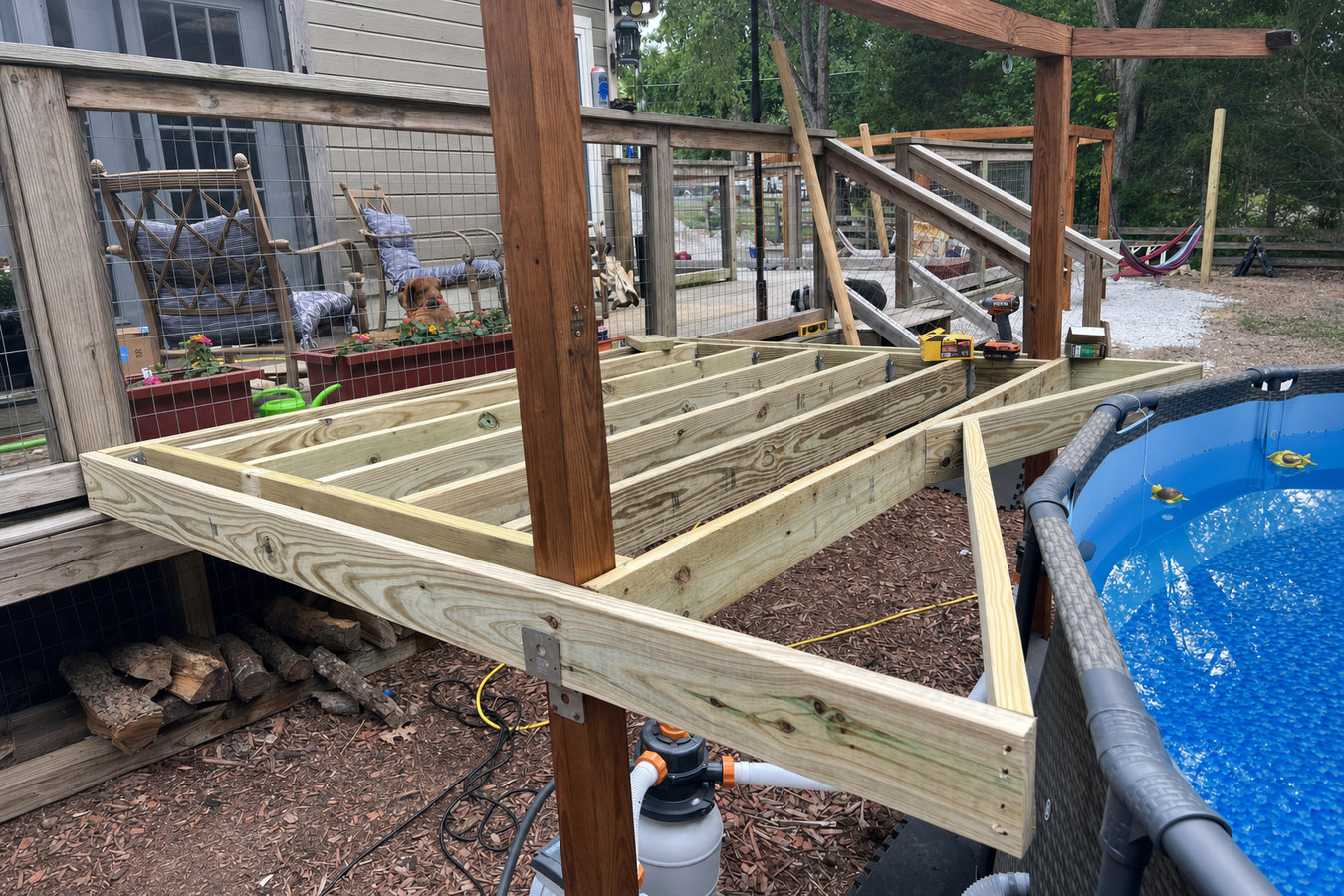 Pool deck construction